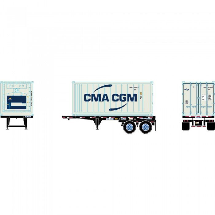 20' Chassis w Reefer Container CMA.CGM